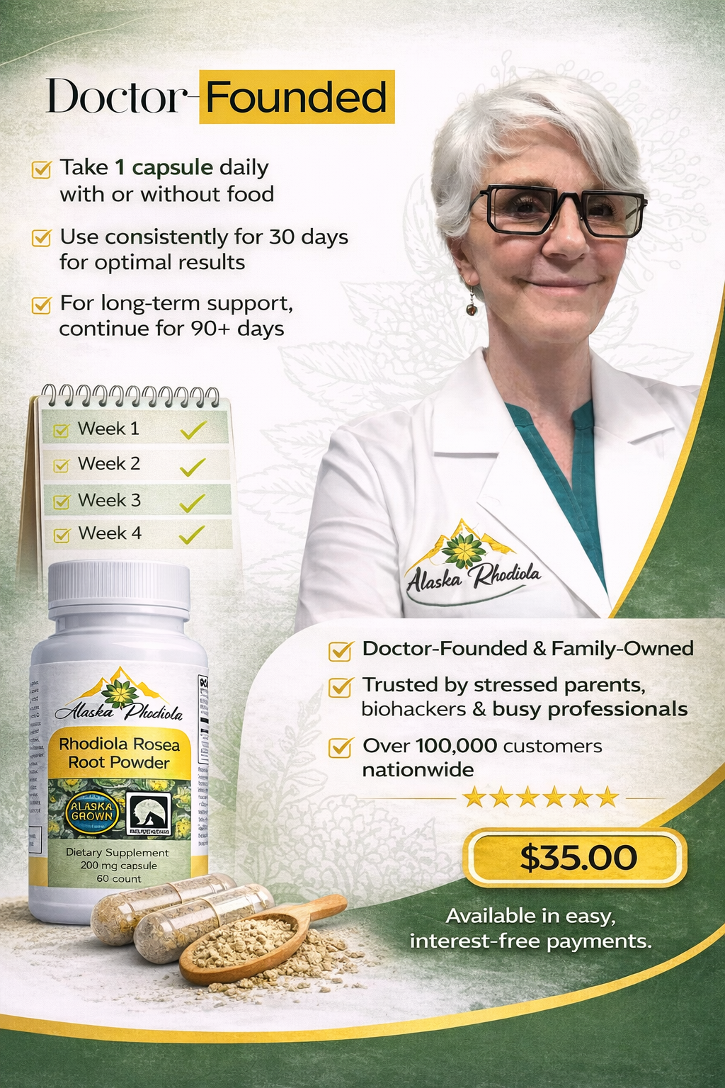 Alaska Rhodiola® Capsules – Rhodiola Rosea Root Powder